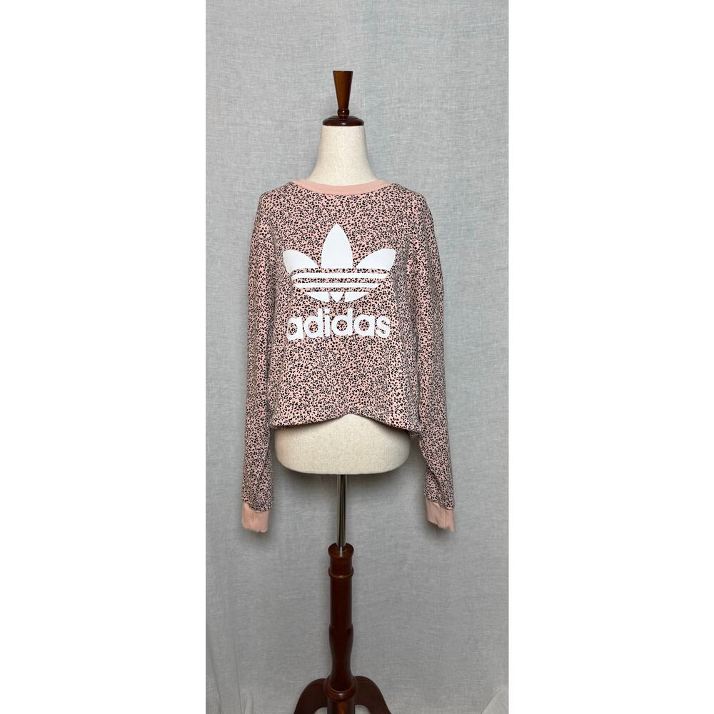 Adidas x HER Studio London Pink Leopard Print Crop Sweatshirt
Size XL